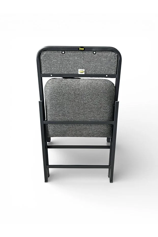 Katlanır Kamp Sandalyesi Piknik Sandalyesi Keten Gri Kumaş 4'lü